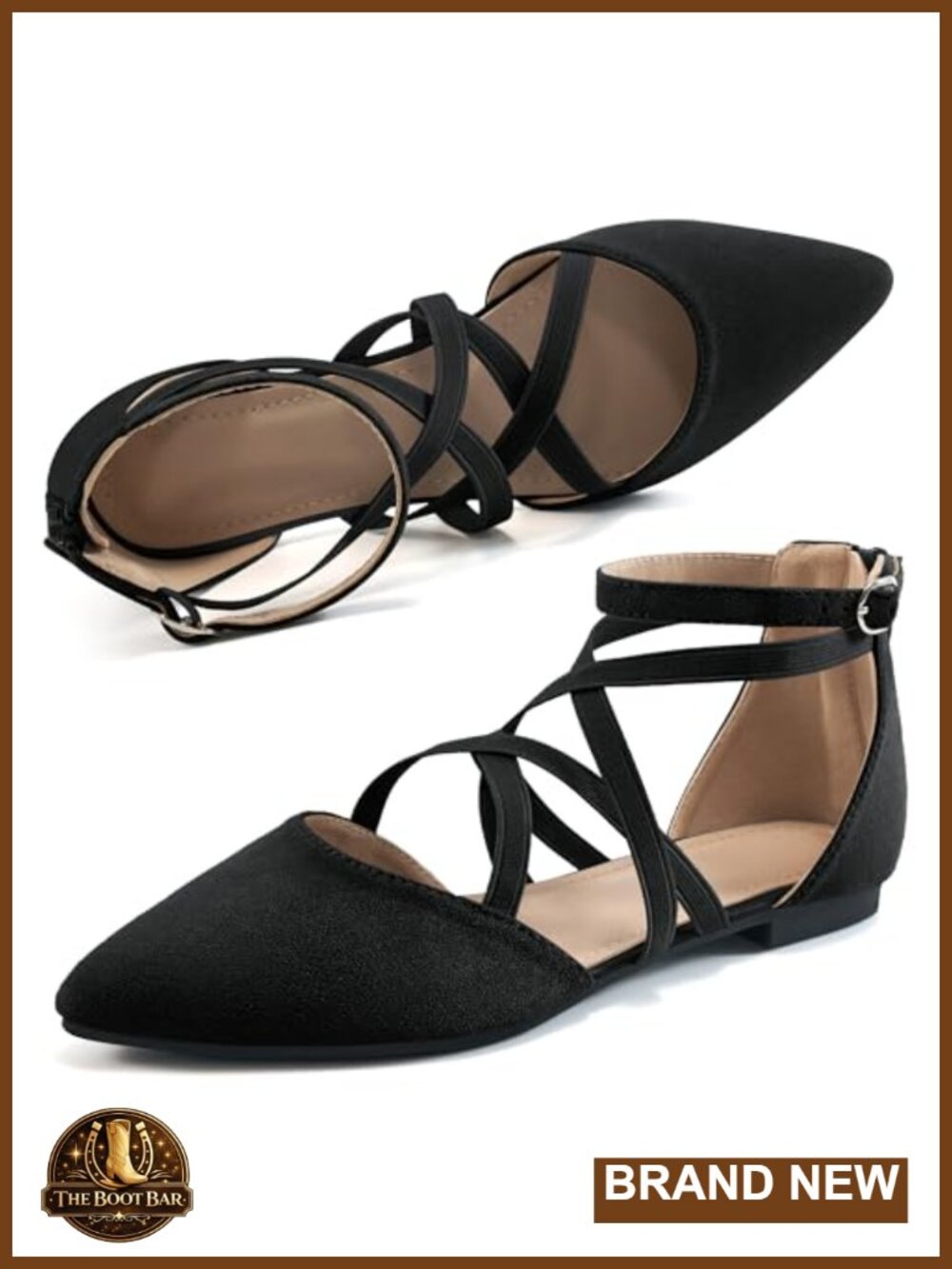 Women's Ballet Flats Suede Pointed Toe Zipper Comfortable Dress Work Shoes